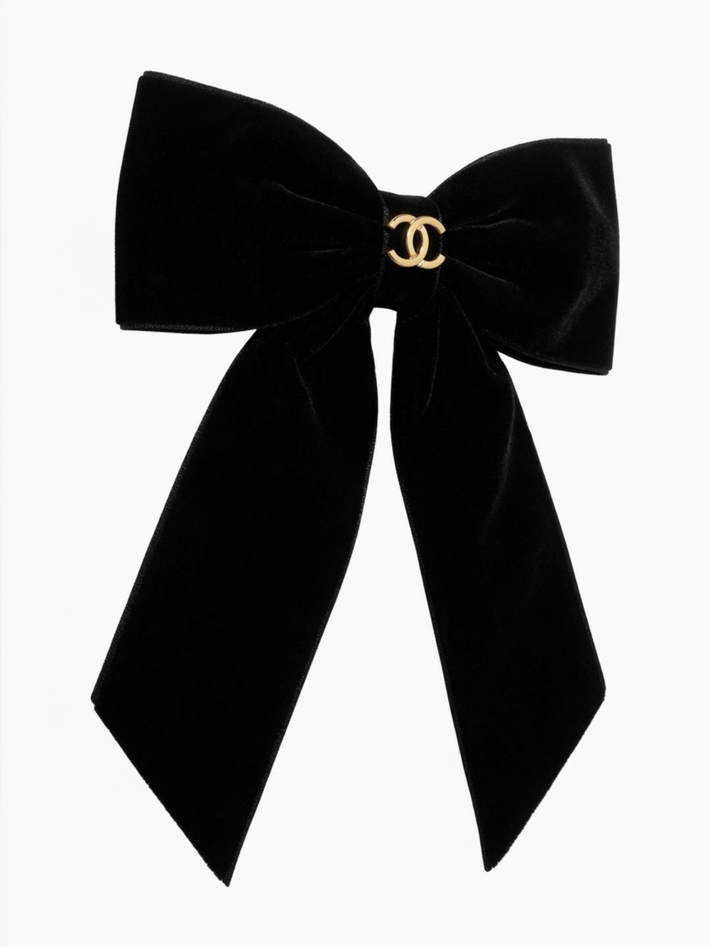 Chic Black Bow Hair Scarf clip with Gold Accent/generic fashion Accessories